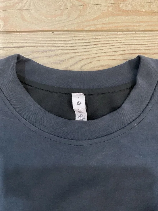 Lululemon Softstreme Perfectly Oversized Cropped Crew - Black - Picture 2 of 4